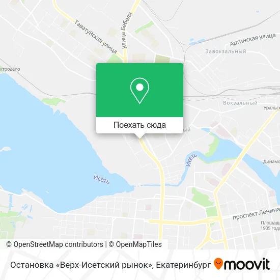 Карта Остановка «Верх-Исетский рынок»