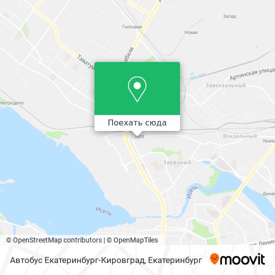 Карта Автобус Екатеринбург-Кировград