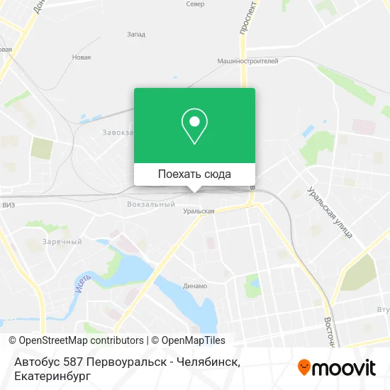 Карта Автобус 587 Первоуральск - Челябинск