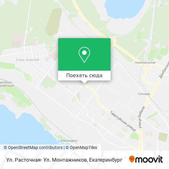 Карта Ул. Расточная- Ул. Монтажников