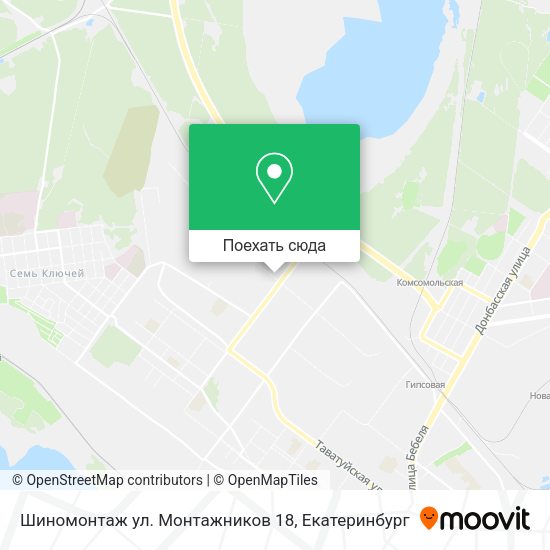 Карта Шиномонтаж ул. Монтажников 18