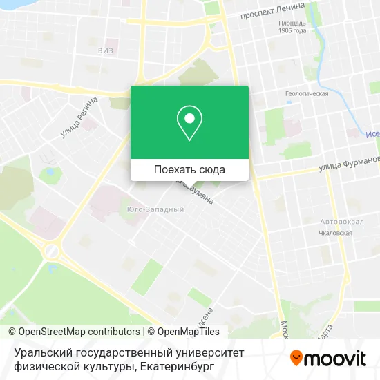 Карта Уральский государственный университет физической культуры