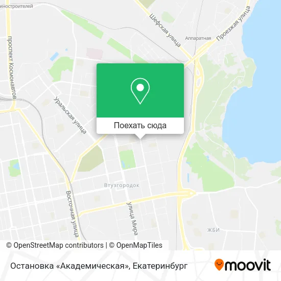 Карта Остановка «Академическая»
