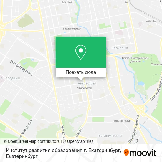 Карта Институт развития образования г. Екатеринбург
