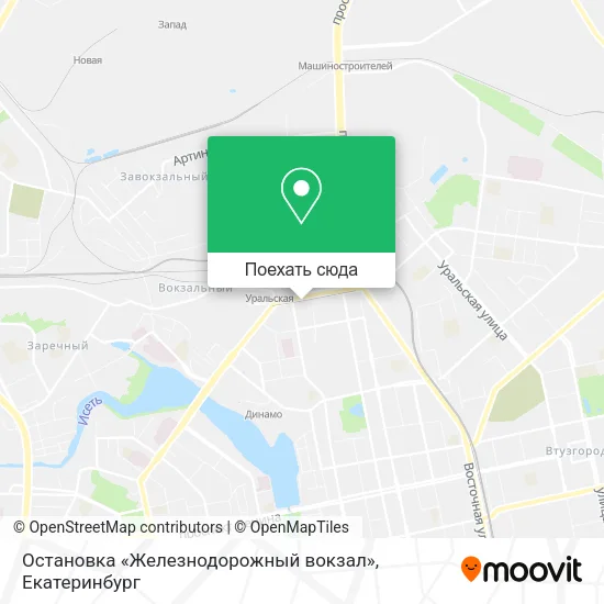 Карта Остановка «Железнодорожный вокзал»