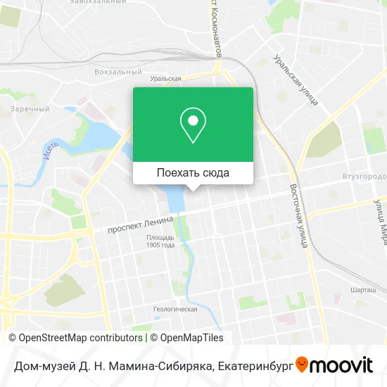 Карта Дом-музей Д. Н. Мамина-Сибиряка