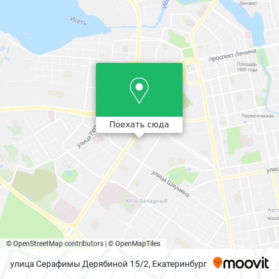 Карта улица Серафимы Дерябиной 15/2