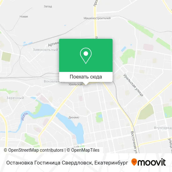 Карта Остановка Гостиница Свердловск
