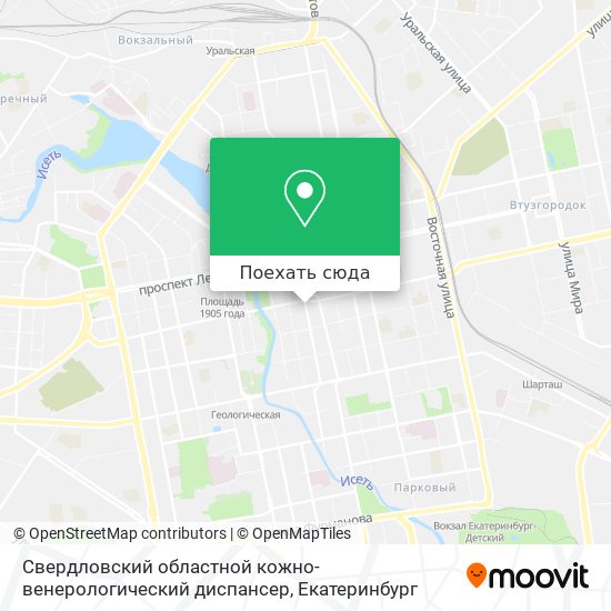 Карта Свердловский областной кожно-венерологический диспансер
