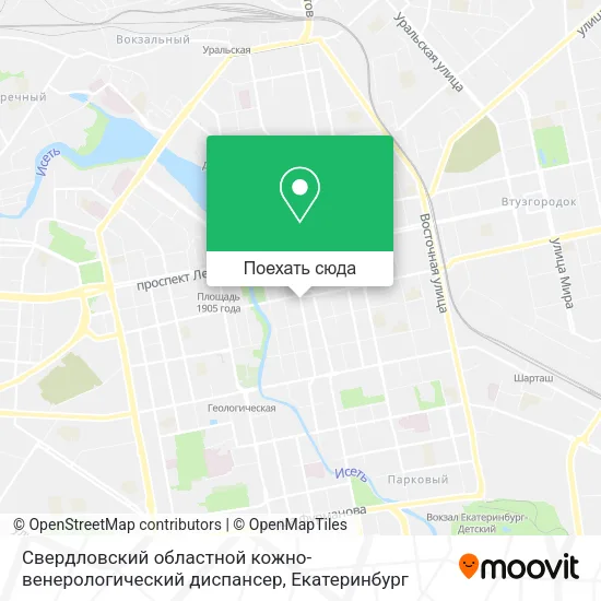 Карта Свердловский областной кожно-венерологический диспансер