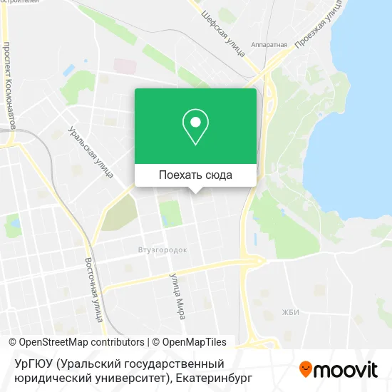 Карта УрГЮУ (Уральский государственный юридический университет)