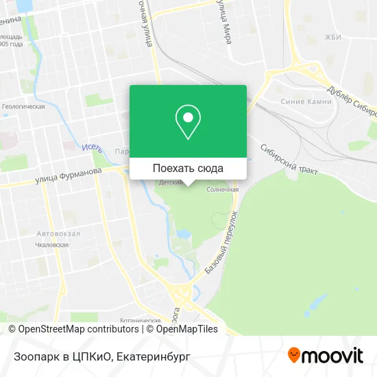 Карта Зоопарк в ЦПКиО