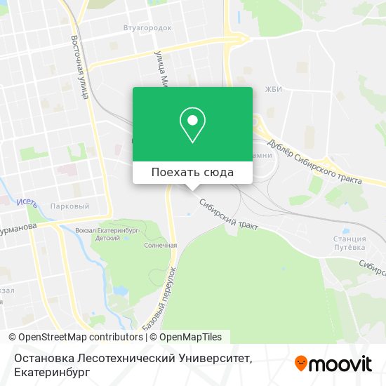 Карта Остановка Лесотехнический Университет