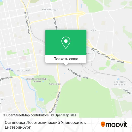 Карта Остановка Лесотехнический Университет