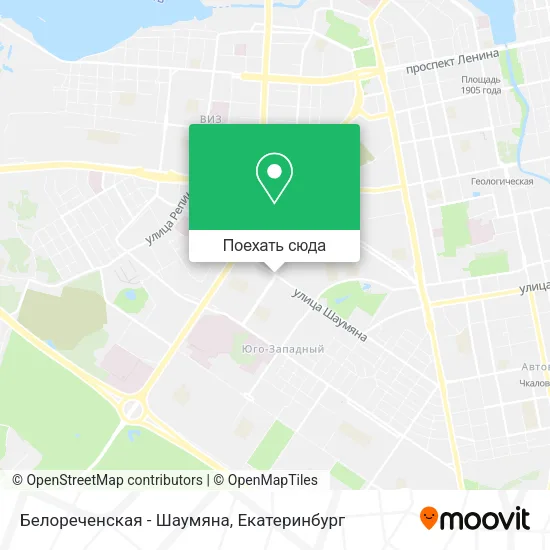 Карта Белореченская - Шаумяна