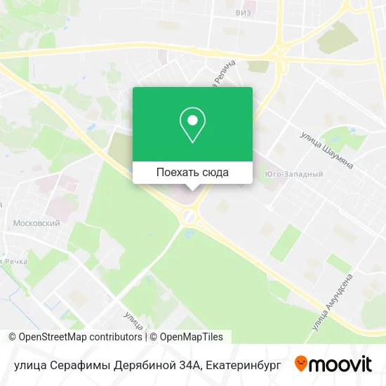 Карта улица Серафимы Дерябиной 34А