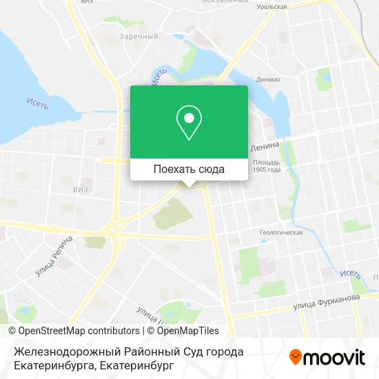 Карта Железнодорожный Районный Суд города Екатеринбурга
