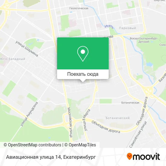 Карта Авиационная улица 14