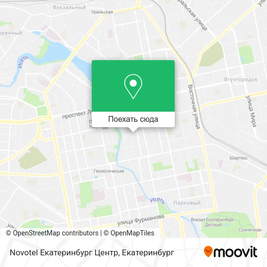 Карта Novotel Екатеринбург Центр