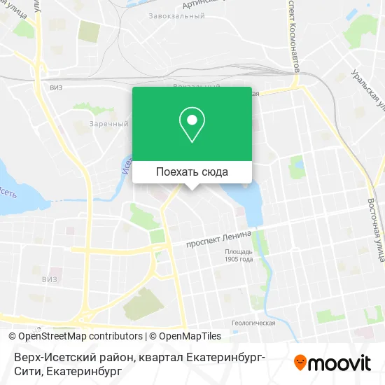 Карта Верх-Исетский район, квартал Екатеринбург-Сити