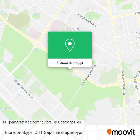 Карта Екатеринбург, СНТ Заря