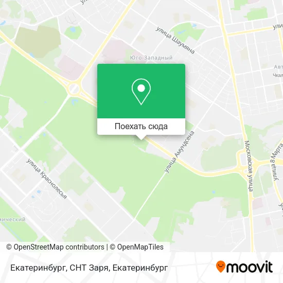 Карта Екатеринбург, СНТ Заря