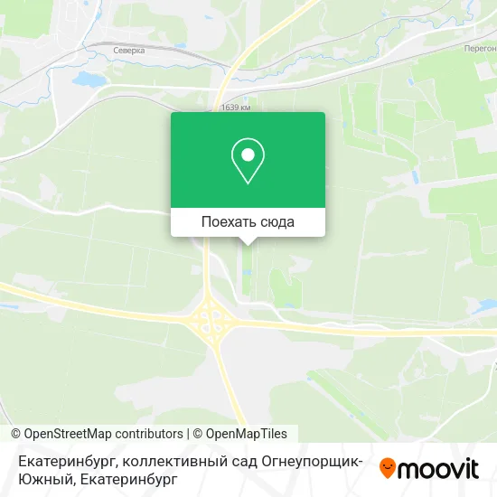 Карта Екатеринбург, коллективный сад Огнеупорщик-Южный