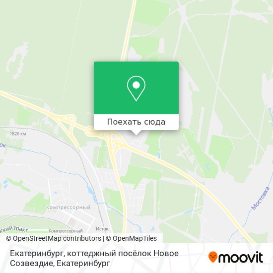 Карта Екатеринбург, коттеджный посёлок Новое Созвездие