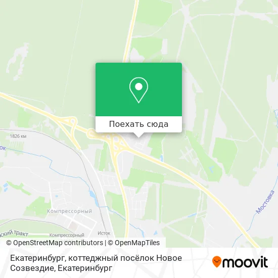 Карта Екатеринбург, коттеджный посёлок Новое Созвездие