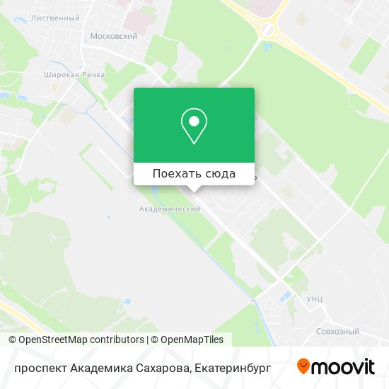 Карта проспект Академика Сахарова
