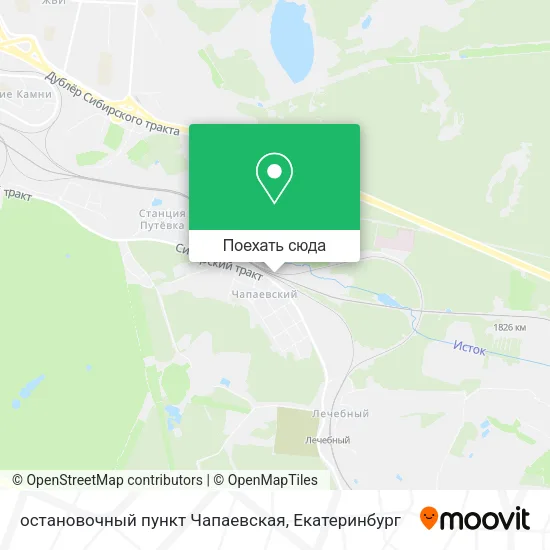 Карта остановочный пункт Чапаевская