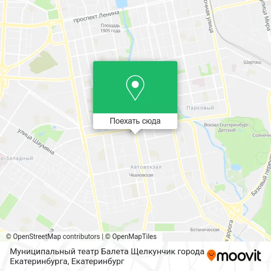 Карта Муниципальный театр Балета Щелкунчик города Екатеринбурга