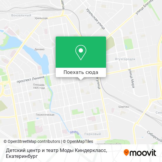 Карта Детский центр и театр Моды Киндеркласс