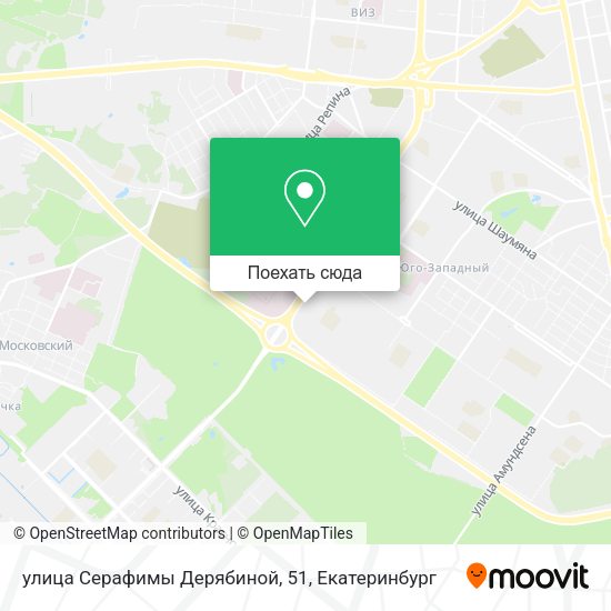 Карта улица Серафимы Дерябиной, 51