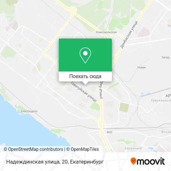 Карта Надеждинская улица, 20