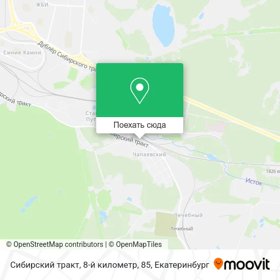 Карта Сибирский тракт, 8-й километр, 85