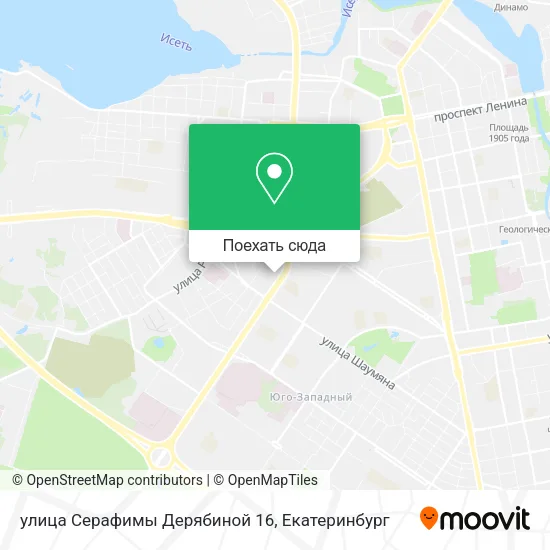 Карта улица Серафимы Дерябиной 16