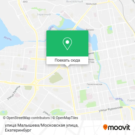 Карта улица Малышева / Московская улица