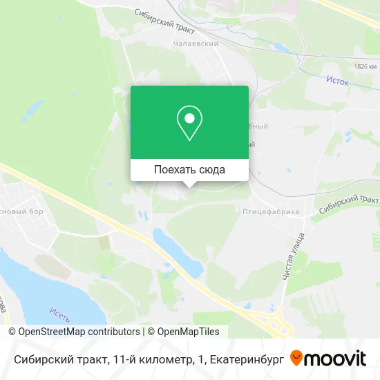 Карта Сибирский тракт, 11-й километр, 1