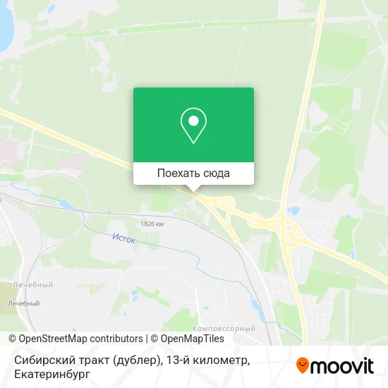 Карта Сибирский тракт (дублер), 13-й километр