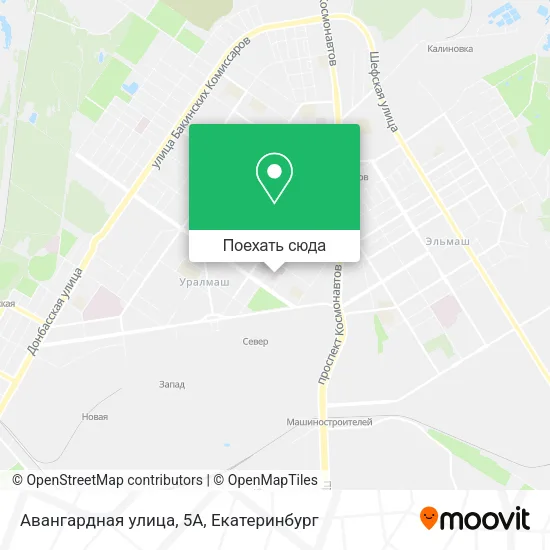 Карта Авангардная улица, 5А