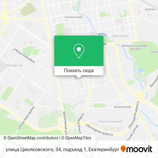 Карта улица Циолковского, 34, подъезд 1