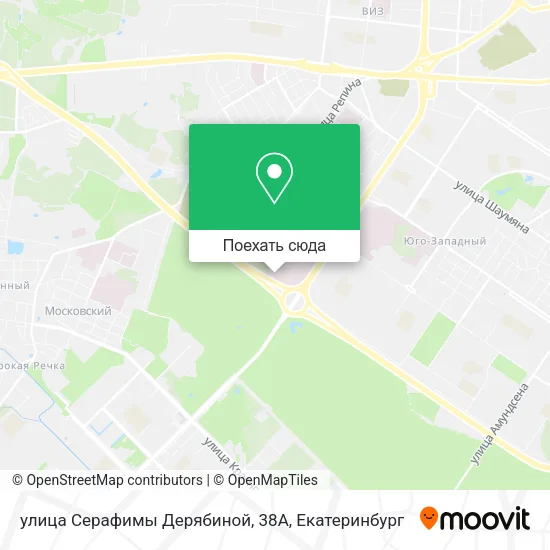 Карта улица Серафимы Дерябиной, 38А