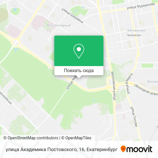 Карта улица Академика Постовского, 16