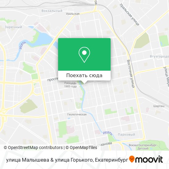 Карта улица Малышева & улица Горького