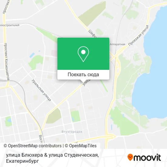 Карта улица Блюхера & улица Студенческая