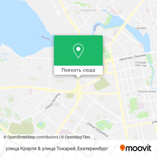 Карта улица Крауля & улица Токарей