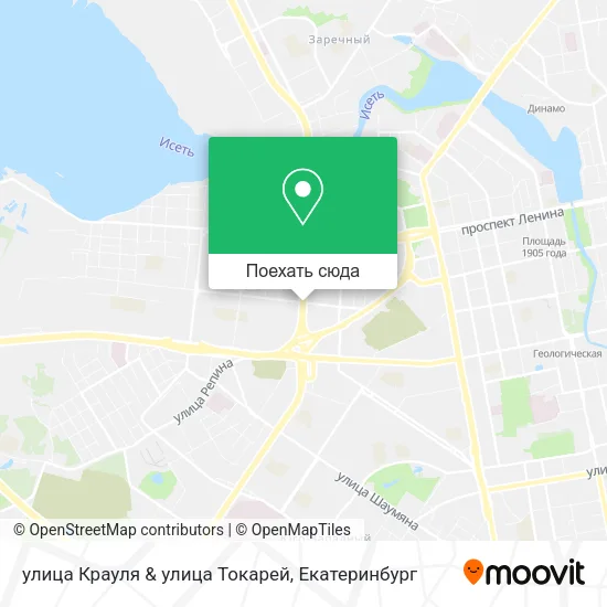 Карта улица Крауля & улица Токарей