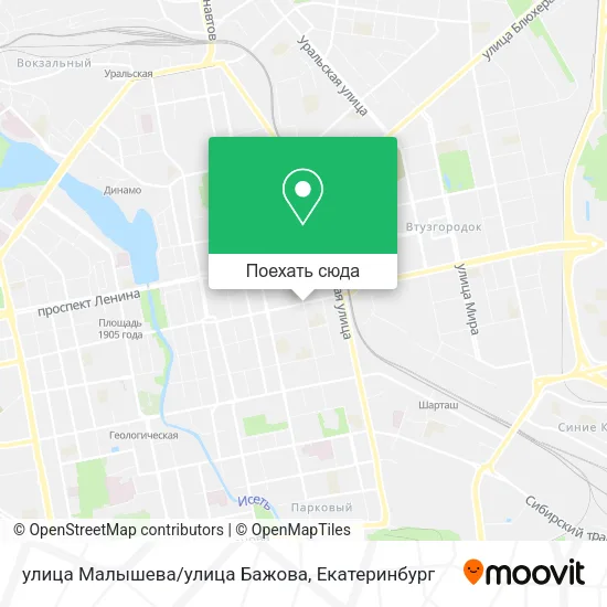 Карта улица Малышева/улица Бажова