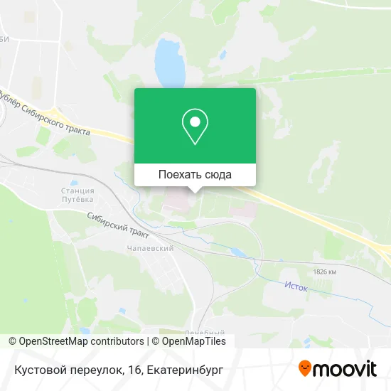 Карта Кустовой переулок, 16